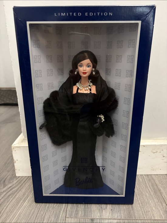 Givenchy Other - Givenchy Black Evening Gown Barbie Doll with Faux Fur Stole factory sealed